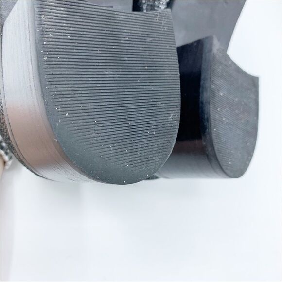 Stuart Weitzman Black Lizard Print Beaded Tassel Chunky Heeled Loafer Sz 8 - Picture 9 of 12